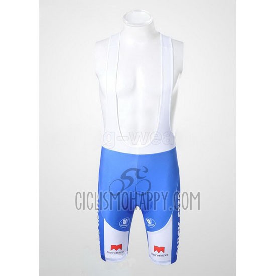 Quick Step Floor Cycling Jersey Bib Short 2011 Short Sleeve White and Sky Blue